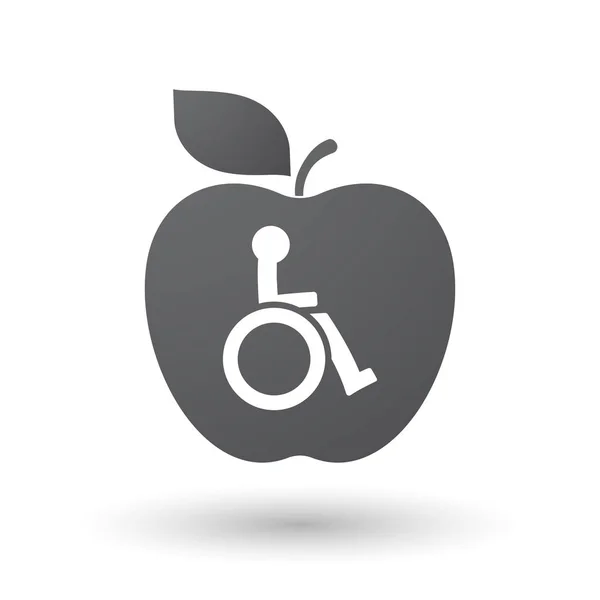 車椅子アイコン中の人物像の分離のアップル — ストックベクタ
