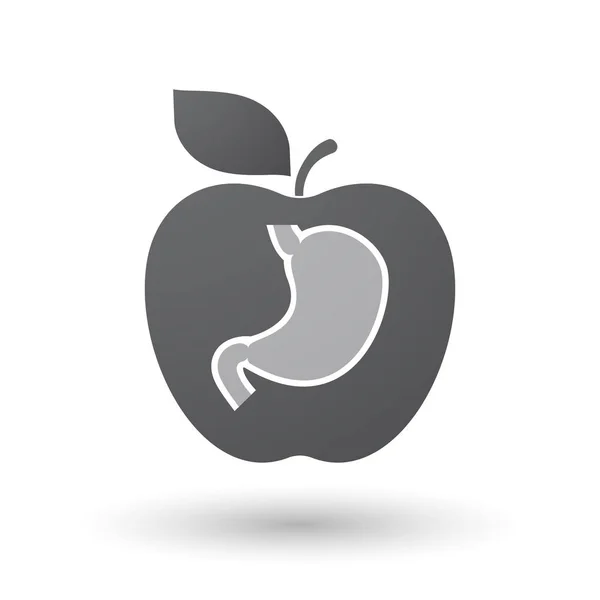 Eristetty omena terve ihmisen vatsa kuvake — vektorikuva