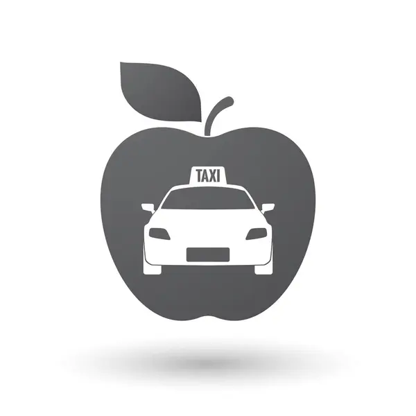 Geïsoleerde appel met een taxi-pictogram — Stockvector