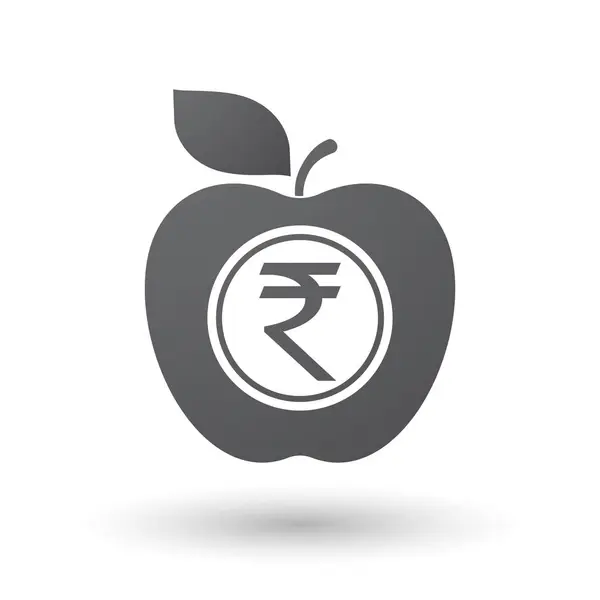 インドルピー コイン アイコンで孤立したアップル — ストックベクタ