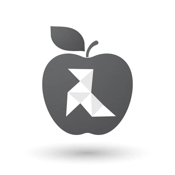 Pomme isolée avec un oiseau en papier — Image vectorielle