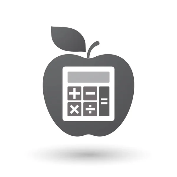 Isolerade äpple med en miniräknare — Stock vektor
