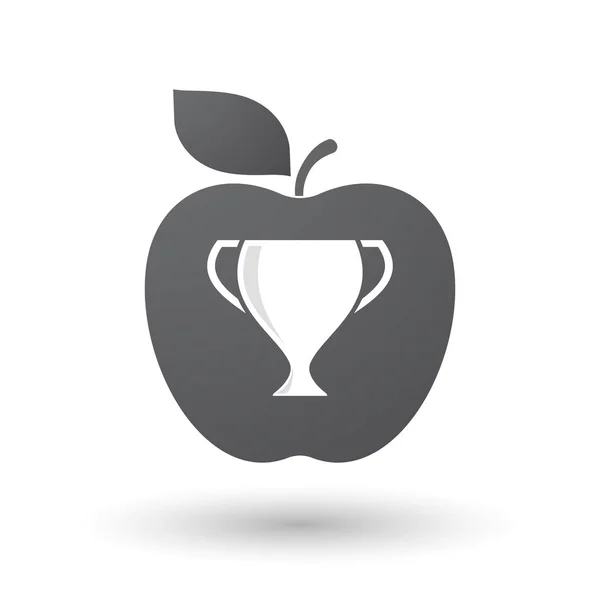 Geïsoleerde appel met een cup-award — Stockvector