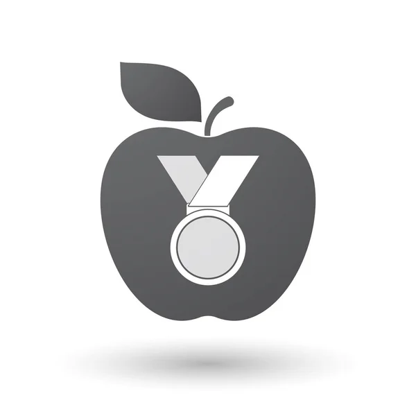 Geïsoleerde appel met een medaille — Stockvector