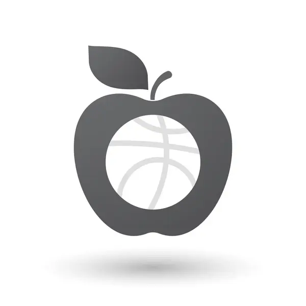 Ізольоване яблуко з баскетбольним м'ячем — стоковий вектор
