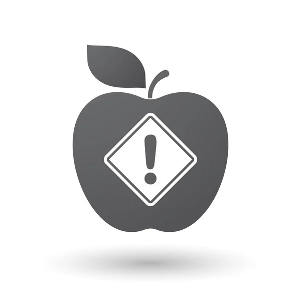 Изолированное яблоко с предупреждающим знаком — стоковый вектор