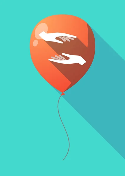 Langer Schattenballon mit zwei Händen geben und empfangen oder pro — Stockvektor