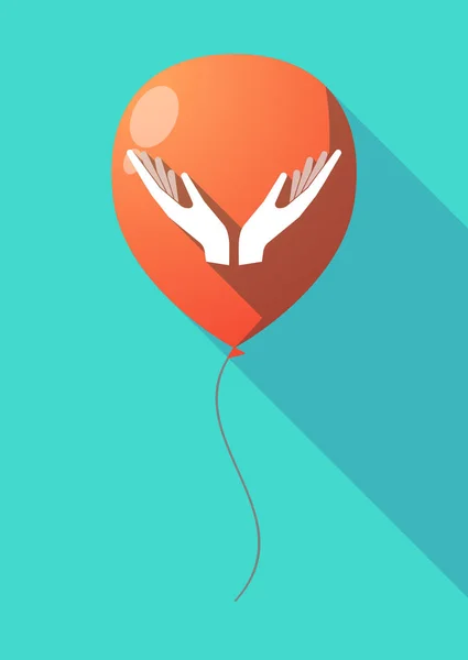 Langer Schattenballon mit zwei Händen, der opfert — Stockvektor