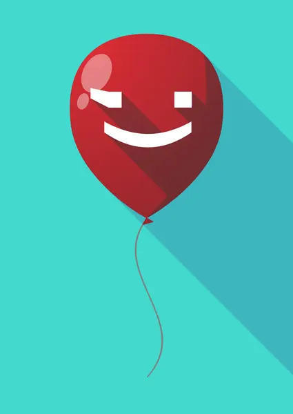 Balão de sombra longa com um piscadela emoticon rosto de texto — Vetor de Stock