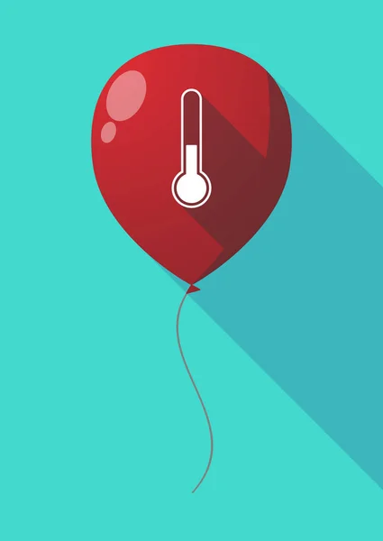 Langer Schattenballon mit Thermometer-Symbol — Stockvektor