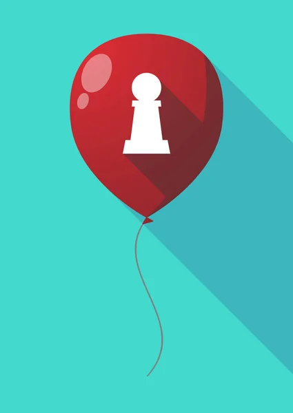 Langer Schattenballon mit einer Schachfigur — Stockvektor