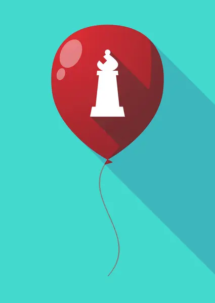 Μεγάλη σκιά μπαλόνι με μια φιγούρα σκάκι επίσκοπος — Διανυσματικό Αρχείο