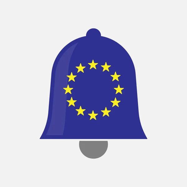 Απομονωμένη καμπάνα με τα αστέρια της σημαίας της ΕΕ — Διανυσματικό Αρχείο