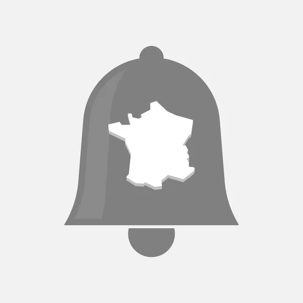 Cloche isolée avec la carte de La France — Image vectorielle