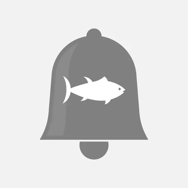 マグロの魚と隔離されたベル — ストックベクタ