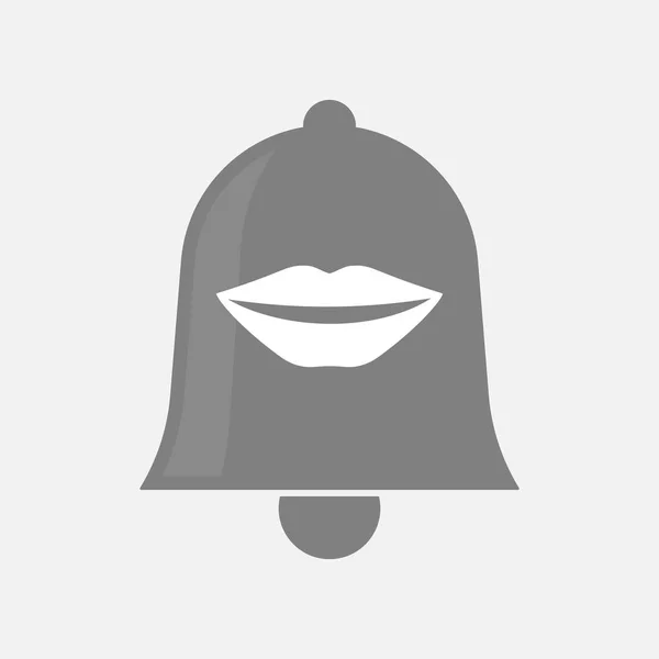 Изолированный колокол с женским ртом, улыбающимся — стоковый вектор