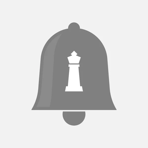 Campana aislada con una figura de ajedrez rey — Vector de stock