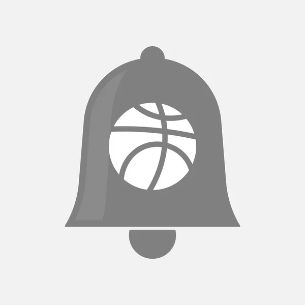 Campana aislada con una pelota de baloncesto — Vector de stock