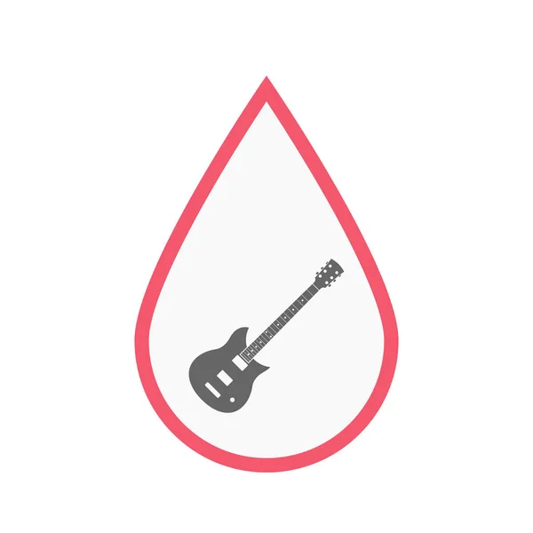Goutte de sang isolée avec guitare électrique — Image vectorielle