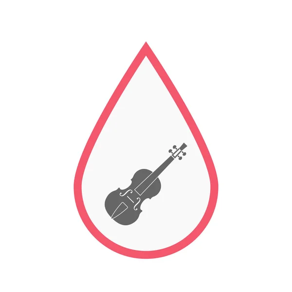 Isolated blood drop with  a violin — Stock Vector