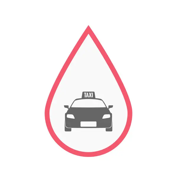 Geïsoleerde bloed drop met een taxi-pictogram — Stockvector