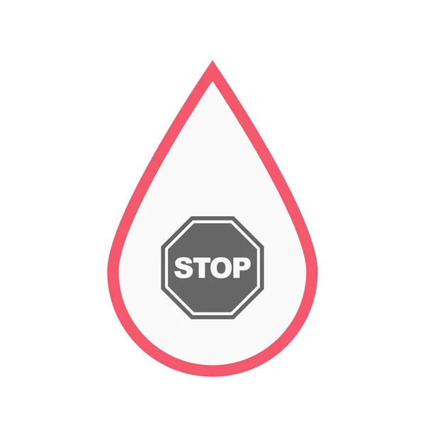 Isolated blood drop with  a stop signal — Stock Vector