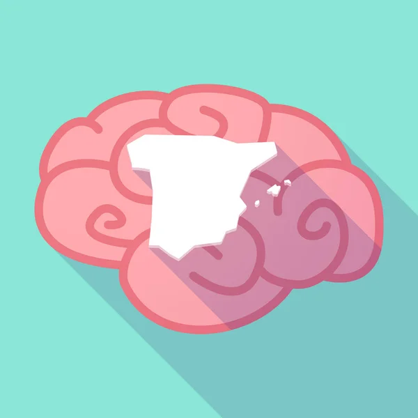 스페인의 지도 함께 긴 그림자 두뇌 — 스톡 벡터