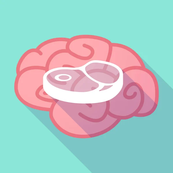 Cerebro de sombra largo con un icono de filete — Archivo Imágenes Vectoriales