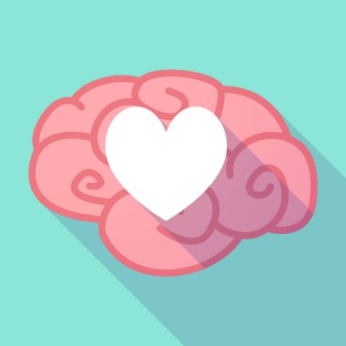 Uzun gölge beyin kalp poker oyun kağıdı işareti ile