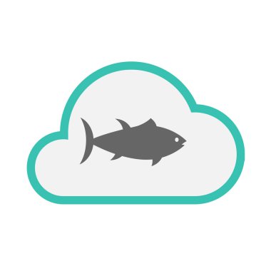 Bir ton balığı ile izole bulut