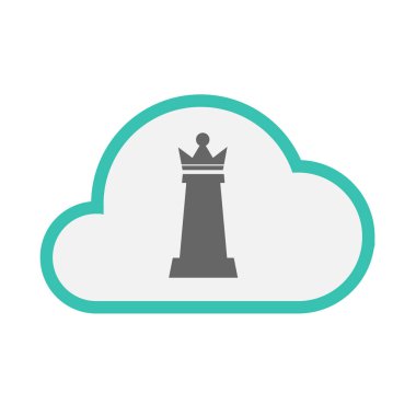 Bir Kraliçe satranç rakam ile izole bulut