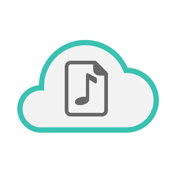 Isolated cloud with  a music score icon — Stock Vector