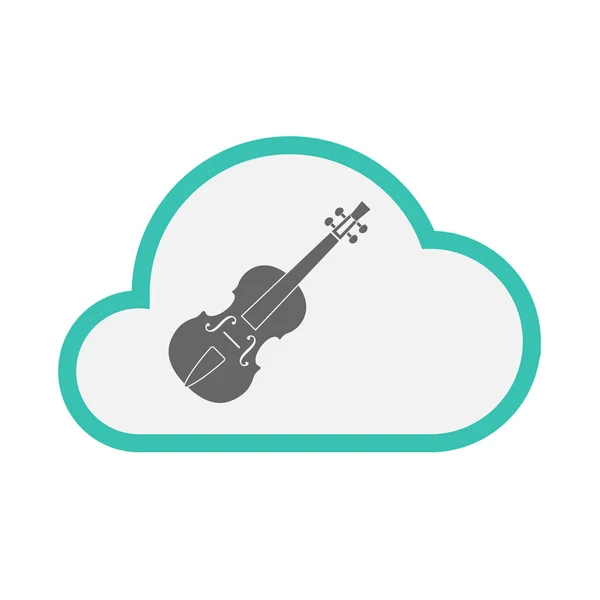 用小提琴孤立的云 — 图库矢量图片