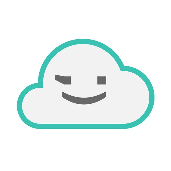Geïsoleerde wolk met een knipoog tekst gezicht emoticon — Stockvector