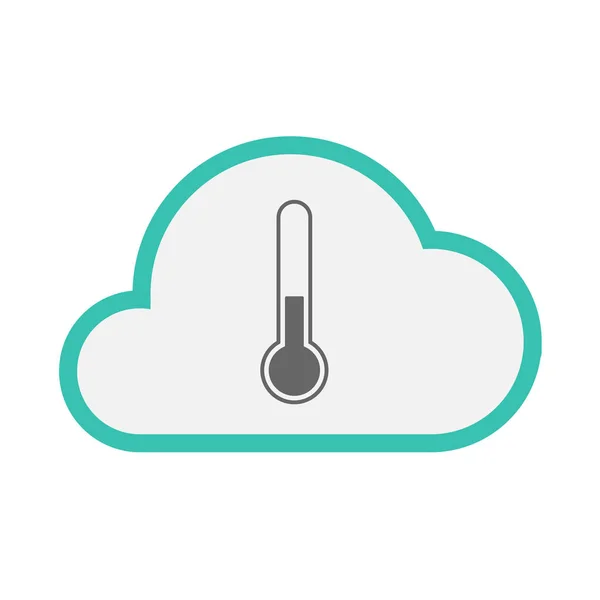 Isolierte Wolke mit einem Thermometer-Symbol — Stockvektor