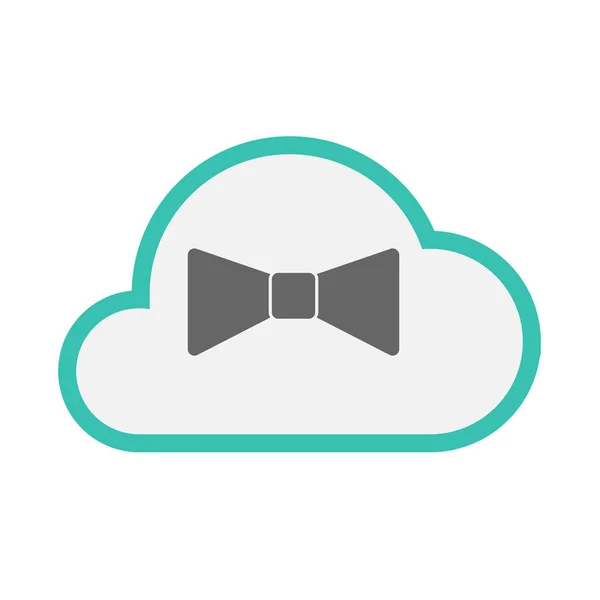 Nube aislada con un icono de corbata de cuello — Vector de stock