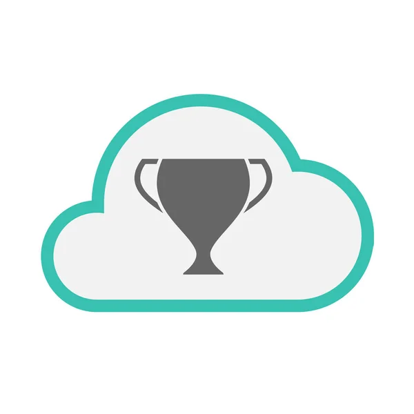 Isoleret sky med en award cup – Stock-vektor