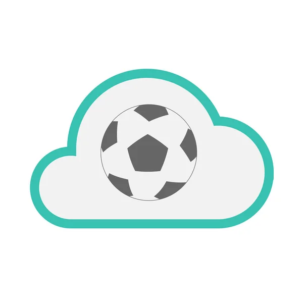 Geïsoleerde wolk met een voetbal — Stockvector