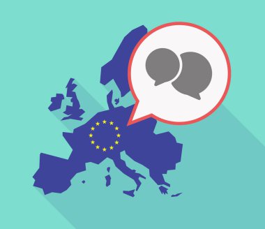 Uzun gölge AB harita komik balonları