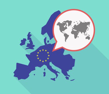 Uzun gölge AB harita Dünya Haritası ile