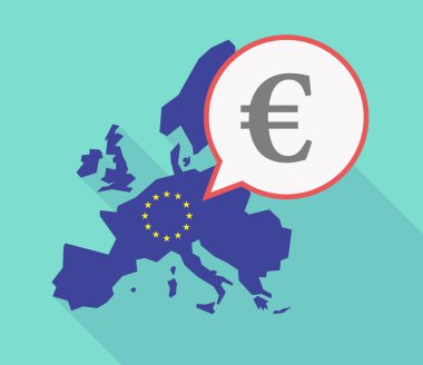 Uzun gölge AB harita euro işareti