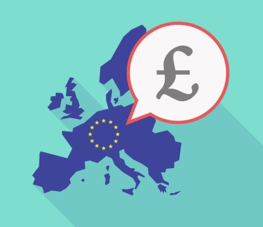 Uzun bir sayı işareti ile gölge AB harita