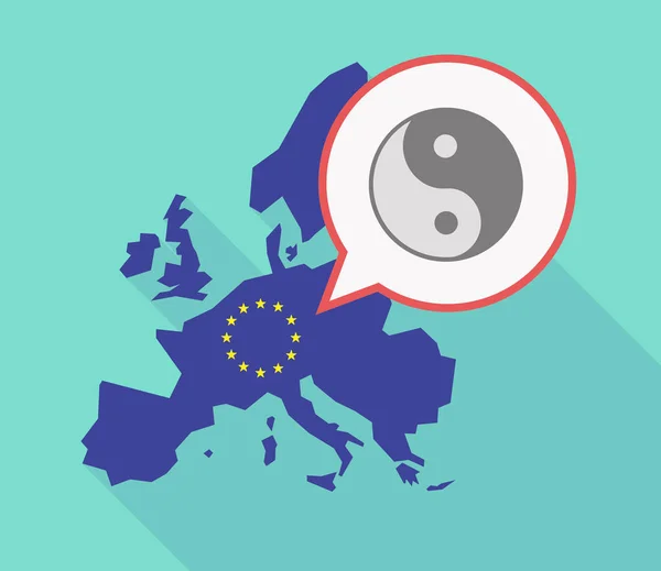 Longa sombra mapa da UE com um yang ying — Vetor de Stock