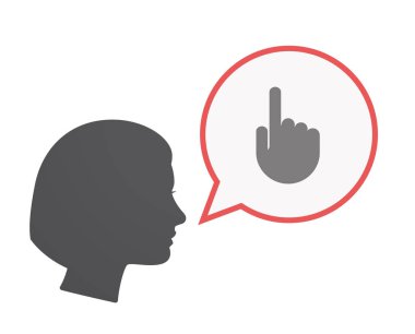 İzole kadın baş ile işaret eden bir ele