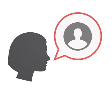 Bir erkek avatar ile izole kadın baş