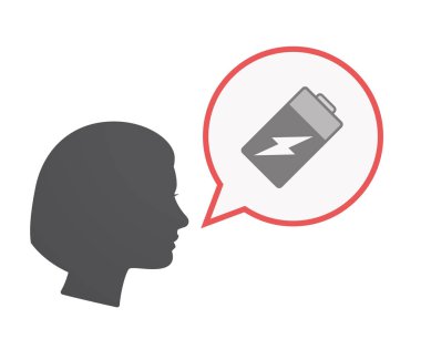 Bir pil ile izole kadın baş