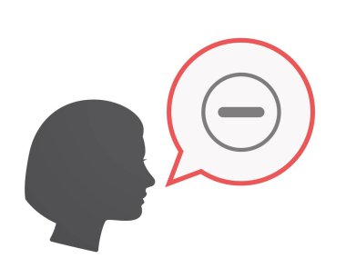 Bir çıkarma işareti ile izole kadın baş