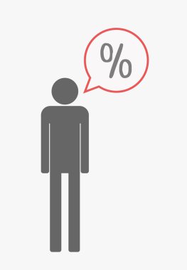 Bir indirim işareti ile izole piktogram