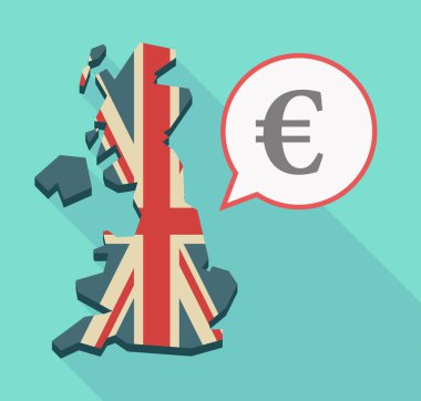 Uzun gölge İngiltere'de harita euro işareti