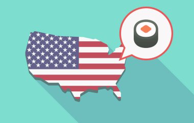 Uzun gölge ABD harita suşi maki bir parça ile